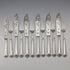 Circa 1860 British Antique Pure Silver Handle Fish Cutlery 6 Pair Aaron Hadfield
